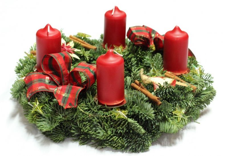 Adventní věnec - červený