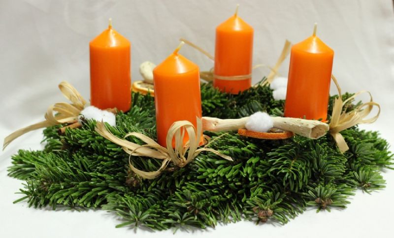 Adventní věnec - oranžový